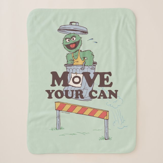 Couverture Sherpa Rue Sésame | Oscar the Grouch Move Your Can (Devant)