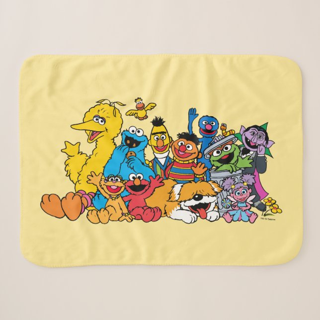 Couverture Sherpa Rue Sésame | Portrait du groupe Pals sésame (Devant (Horizontal))
