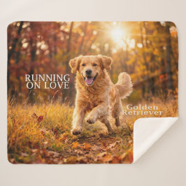 Couverture Sherpa Running on Joy Golden Retriever