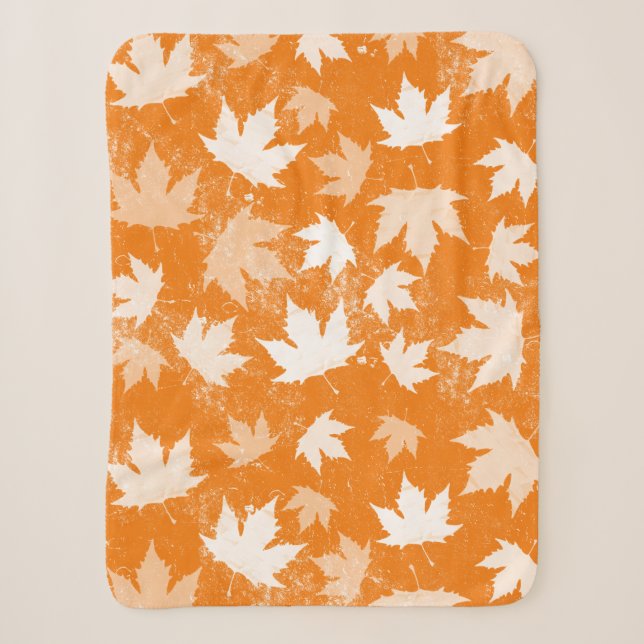 Couverture Sherpa Rustique Automne Feuilles Motif (Devant)