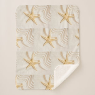 Couverture Sherpa Sable et Starfish couleur neutre naturelle