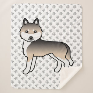 Couverture Sherpa Sable Siberian Husky Chien de Dessin Animé Mignon