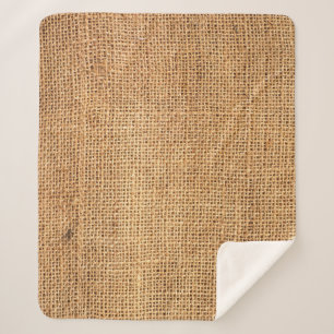 Couverture Sherpa Sacoche Burlap Brown : Arrière - plan de tissu tex