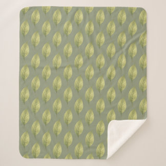 Couverture Sherpa Sage Feuilles Chuchotantes
