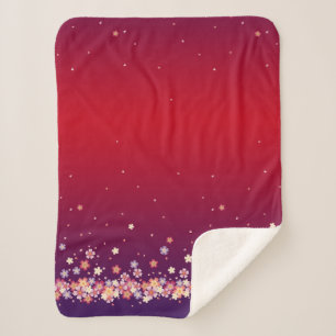 Couverture Sherpa Sakura Blossoms - Rouge éthéré et pourpre