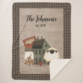 Couverture Sherpa Salon Vert Primitif Accueil Avec Mouton