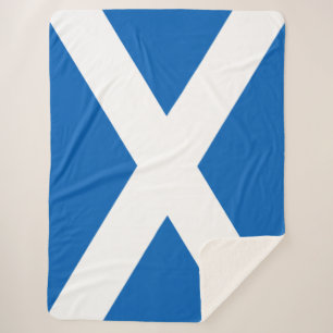 Couverture Sherpa Saltire ~ Drapeau de l'Ecosse Sherpa Blanket