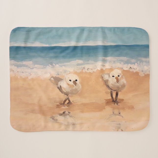 Couverture Sherpa Sandpipers au bord de la mer Sherpa Blanket (Devant (Horizontal))