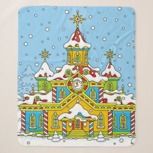 Couverture Sherpa Santa Claus maisons, claus, maison, hiver, gel, gr