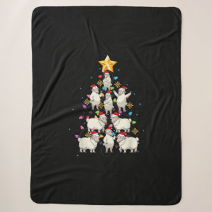 Couverture Sherpa Santa Sheep Christmas Tree Lights Funny Sheep Veni