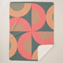Couverture Sherpa Saumon moderne du milieu du siècle et olive