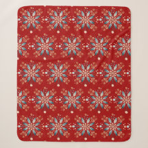 Scandinave Folk Snowflake Arrière - plan rouge