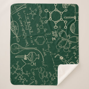 Couverture Sherpa Science, chimie, motif de laboratoire vintage