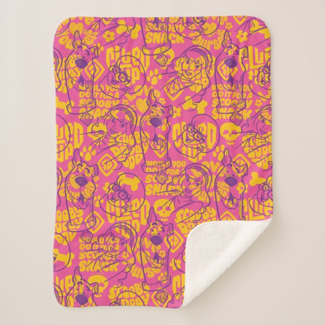 Couverture Sherpa Scooby-Doo | Funky Flower Motif (Devant)