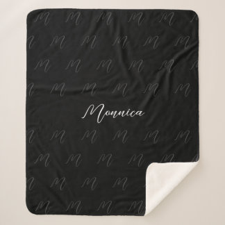 Couverture Sherpa Script Black Elegant personnalisé