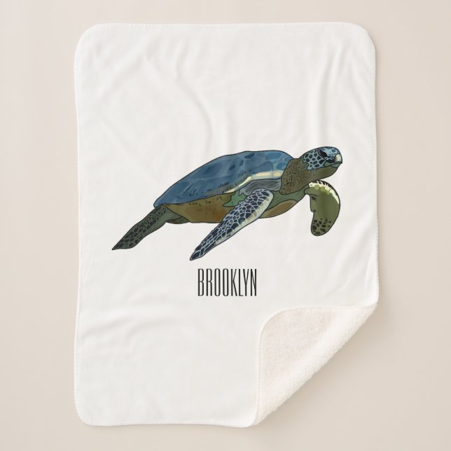 Couverture Sherpa Sea turtle cartoon (Devant)