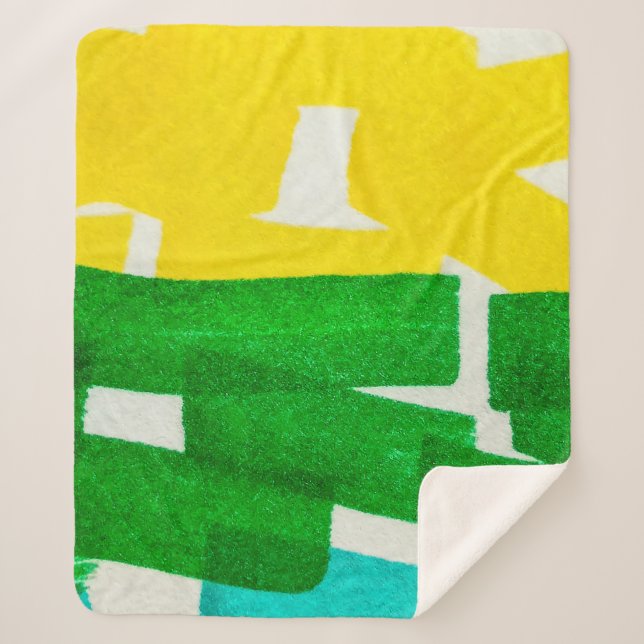 Couverture Sherpa Seafoam Lilac Boho Hand Drawn Stroke. Fuchsia Hot  (Devant)