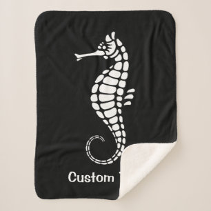 Couverture Sherpa Seahorse White