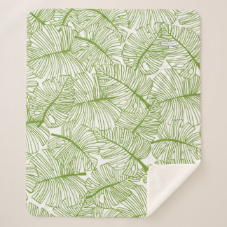 Couverture Sherpa Seamless pattern Monstera leaves background. Flora