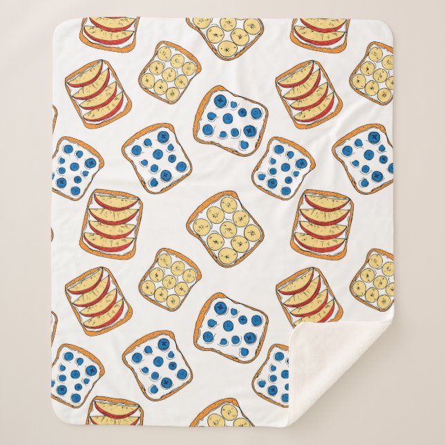 Couverture Sherpa Seamless pattern of toast (Devant)