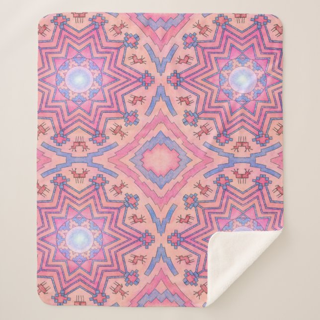 Couverture Sherpa Seelenkreis – Folklore Mandala der inneren Ruhe (Devant)