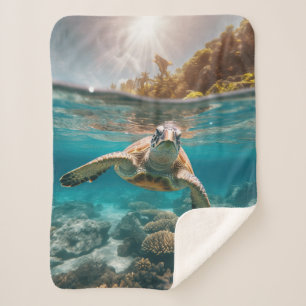 Couverture Sherpa Série de tortues de mer Sherpa Blanket