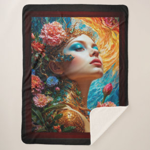 Couverture Sherpa Ses délices floraux AI Concept Art de Xzendor7