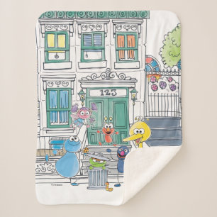 Couverture Sherpa Sesame Pals Doodley Graphisme