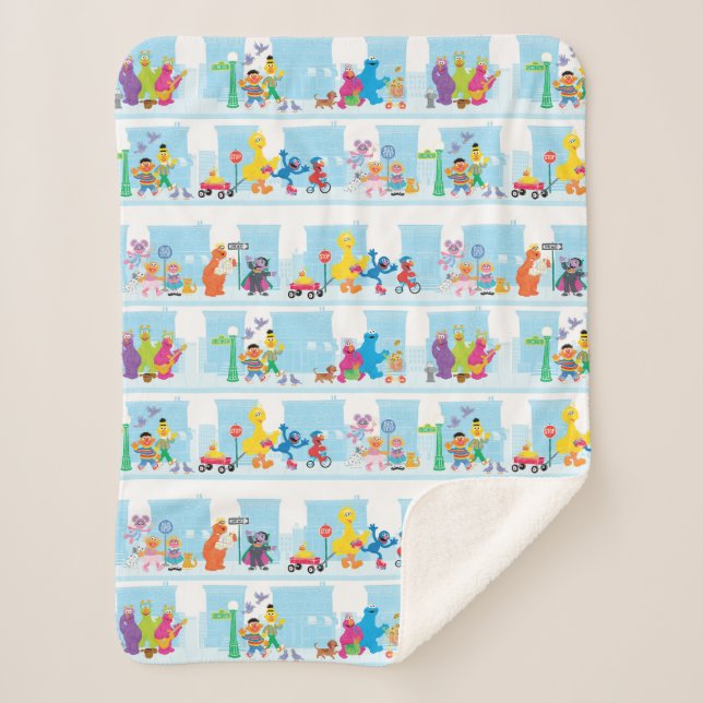 Couverture Sherpa Sesame Pals Marcher Le Long De Sesame Street Motif (Devant)