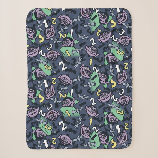 Couverture Sherpa Sésame Sésame | Count von Count Doodle Motif (Devant)