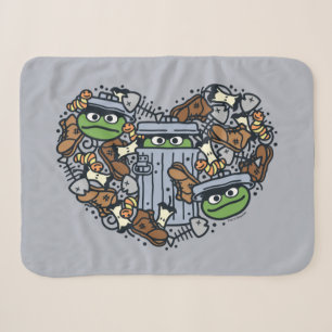 Couverture Sherpa Sésame Sésame Oscar the Grouch Doodle Heart