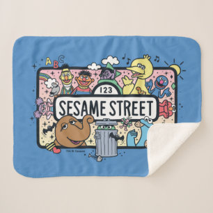 Couverture Sherpa Sésame Sésame Sesame Pals signe de Doodle