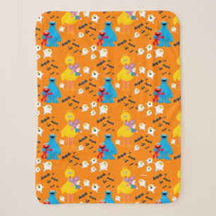 Couverture Sherpa Sesame Street Halloween chauves-souris et fantômes