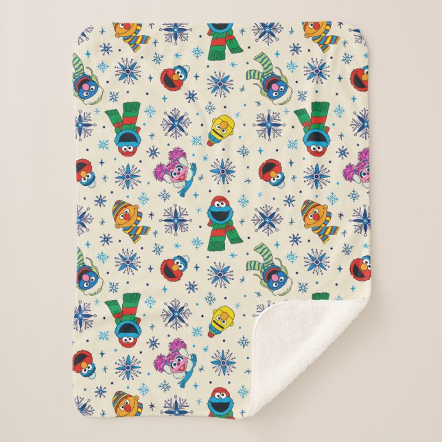 Couverture Sherpa Sesame Street Noël Snowflake Motif (Devant)