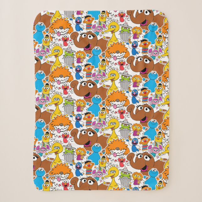 Couverture Sherpa Sesame Street Pals Doodley Motif (Devant)
