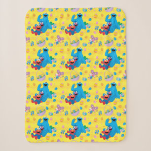 Couverture Sherpa Sesame Street Pâques Motif de panier