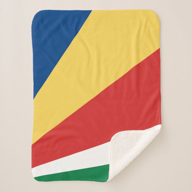 Couverture Sherpa Seychelles Drapeau Fête de l'Indépendance Amour Co (Devant)