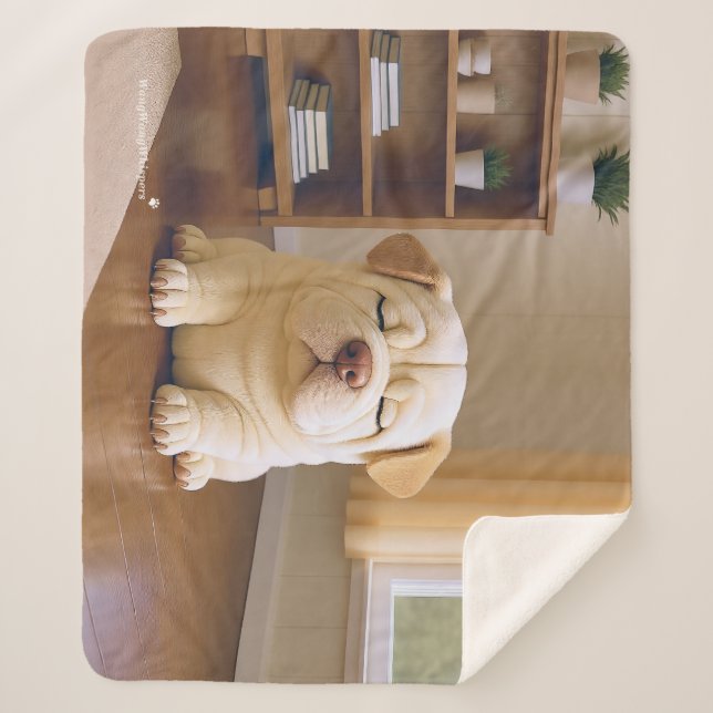 Couverture Sherpa Shar Pei Puppy - Soft Serenity by WangWang (Devant)