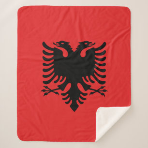 Couverture Sherpa Sherpa Blanket avec drapeau d'Albanie