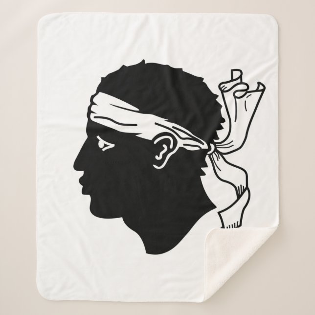 Couverture Sherpa Sherpa Blanket avec drapeau de la Corse (Devant)