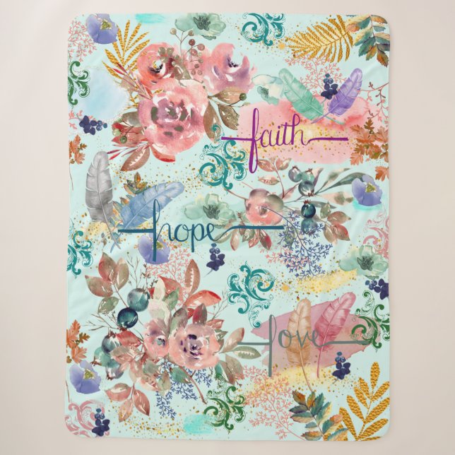 Couverture Sherpa Sherpa Blanket Faith Hope Love (Devant)