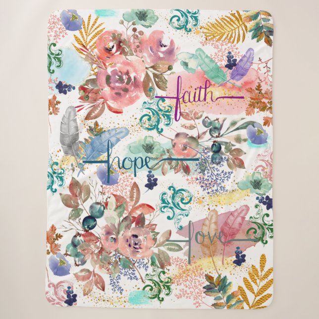Couverture Sherpa Sherpa Blanket Faith Hope Love (Devant)
