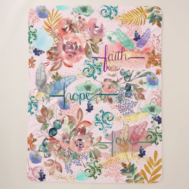 Couverture Sherpa Sherpa Blanket Faith Hope Love (Devant)