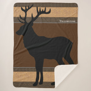 Couverture Sherpa Sherpa Blanket-Grand Elk De Pierre-Jaune Brown