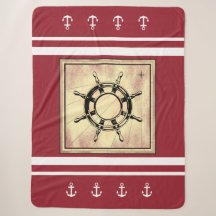 Sherpa Blanket Sherpa à thème rouge nautique