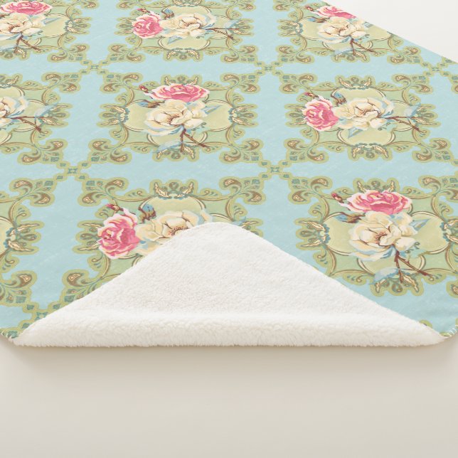 Couverture Sherpa Sherpa Throw, Roses chic de Shabby (3/4)