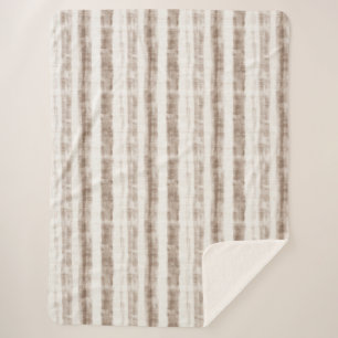 Couverture Sherpa Sicile Brun Rayures Rustique 