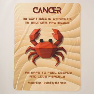 Couverture Sherpa Signe du zodiaque Cancer Design d'astrologie 3D mo