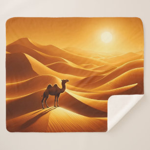 Couverture Sherpa Silhouette camel soleil Egypte chaud moyen-orient