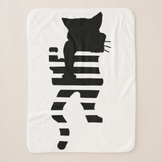 Couverture Sherpa Silhouette de chat noir